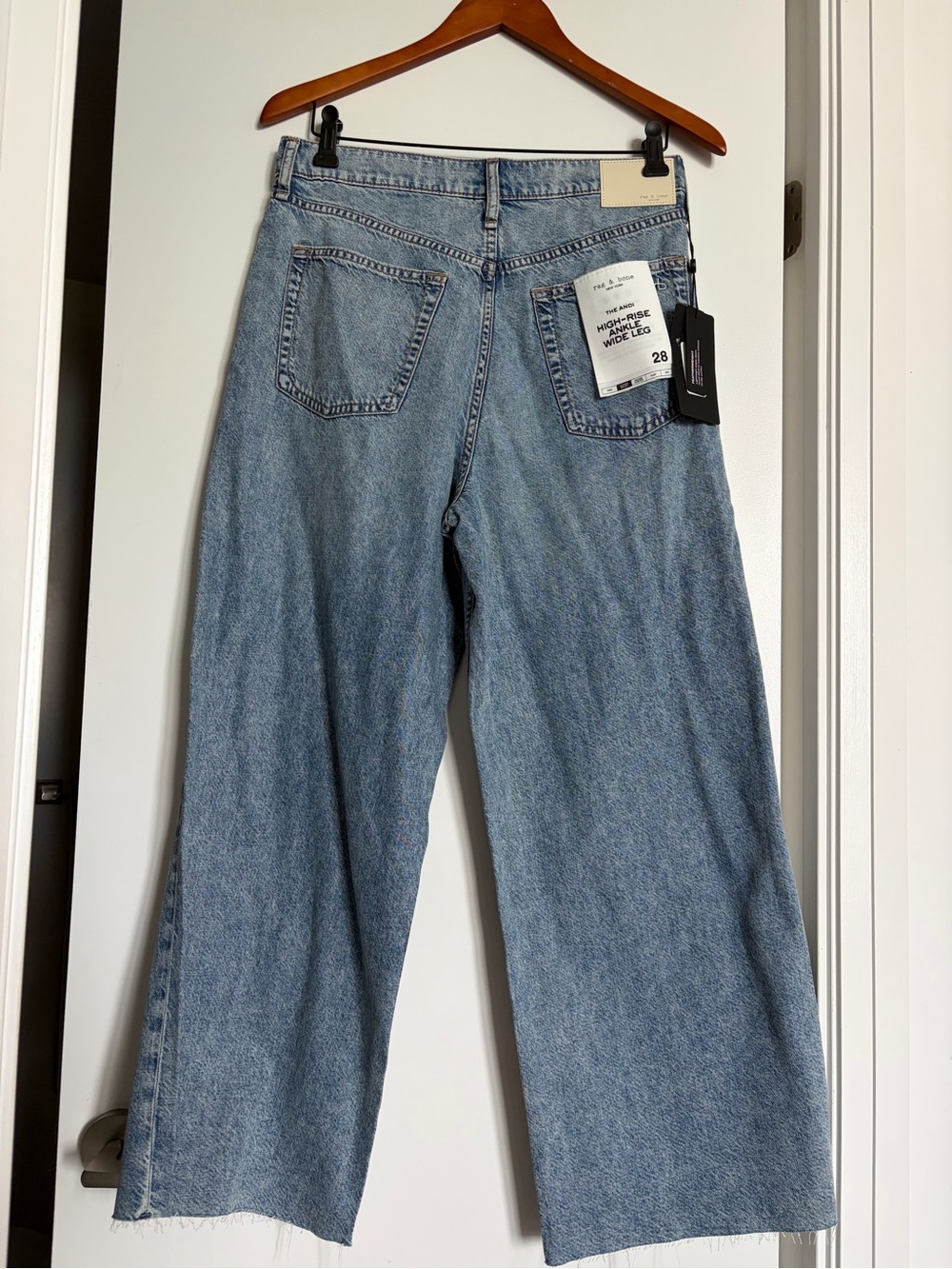 rag & bone Andi Wide-Leg Jeans in Light Blue - Picture 4 of 5